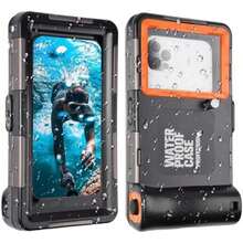 Funda Impermeable para Celular Profesional, Carcasa Submarina Universal Compatible con iPhone, , ,  y Android, Resistente hasta 15.2m para Surf, Natación y Buceo ()(Naranja) - Multicolor - Ver 2