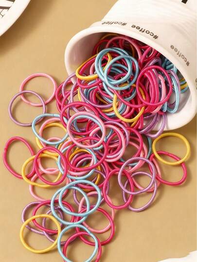 50/100pcs/Set Colorful Cute Scrunchies Hair Ties, Elastic Hair Bands, Ponytail Holders, Casual Versatile Hair Accessories For Women ,Hair Elastics ,Hair Rubber Bands ,Hair Rope