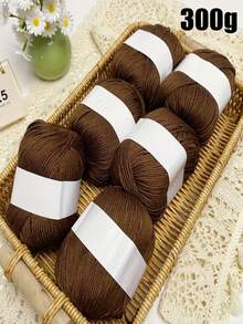 Bộ 6 sợi len đan móc 300g, 6 lớp dày vừa phải, mềm mại và thoải mái, thích hợp để đan áo len thủ công, khăn choàng, khăn quàng cổ, mũ, đồ thủ công DIY, thích hợp cho người mới bắt đầu - Nhiều màu sắc - Nhiều màu - Xem 21
