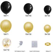 142Pcs Black And Gold Balloons Garland Arch Kit With Black Gold Confetti Balloons For Happy New Year Decorations 2026 Birthday Graduation Party Supplies - Multicolor - View 7