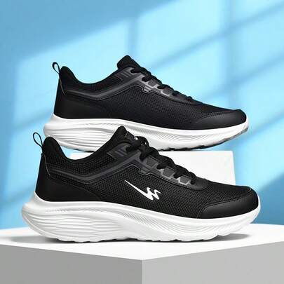 SHUANGXING 男士透气休闲运动鞋 - 轻便防滑鞋底，时尚灰色低帮系带鞋，适合日常及户外穿着，四季皆宜 | 时尚运动鞋 | 耐磨橡胶鞋底