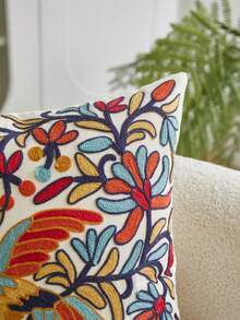 1pc Countryside Charming Colorful Bird Embroidery Throw Pillow Cover, Suitable For Living Room, Bedroom, Party, Sofa, Car And Various Environments, All Season - Multicolor - View 10