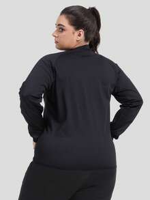 Baju Sauna Wanita Ukuran Besar, Pakaian Dalam Pembentuk Tubuh, Lapisan Dasar, Atasan Pakaian Olahraga Lengan Panjang - Hitam - View 3