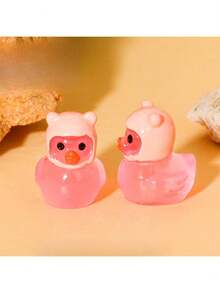 10/20/30/50 Stück leuchtende Mini Harz Enten, süße Tier Miniatur Enten Figuren, kleine Harz Enten Figuren leuchten im Dunkeln, Mini Harz Tiere für Heim Party Miniatur Landschaftsdekoration (zufällige Farbe)