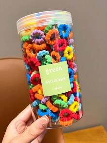 200pcs/Jar Candy Color Elastic Hair Ties, Gentle On Hair, Suitable For Children, Hair Accessories For Daily Use - Multicolor - View 17