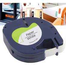 cinta de etiquetas Cinta Letra Tag Compatible Para Recambios De Reemplazo Letratag De Etiquetadoras De Papel Autoadhesivas, Impresoras En Negro Sobre, 0.5 Pulgadas X 13 - 1 - Ver 5