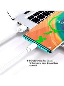 Cargador Super Rápido de 66W con Cable Tipo C para Carga Instantánea HUAWE - Tipo de Enchufe A USA (110-127V) - Ver 3