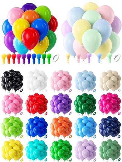 10/20/30/40/50pcs Party Decoration Balloons, 12 Inch (30.48 Cm) Assorted Color Round Thick Latex Balloons For Birthday Party, Wedding Backdrop Decor