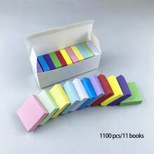 8pcs/400sheets Fluorescent Sticky Notes, 3x3 Inches (Approx. 7.5x7.5 Cm), 2pcs/4pcs Random Colors, Colorful Self-Adhesive Lined Memo Pads, Suitable As Christmas Gifts For Friends, Back To School Supplies