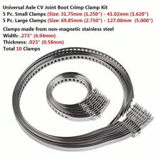 10/20pcs CV Axle Dust Cover Clamp Kit, Stainless Steel Driveshaft CV Joint Dust Boot Clamp, Adjustable 32-41mm 70-127mm, Auto Parts