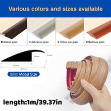 1pc 1m/39.37in PVC Self-Adhesive Floor Edge Trim, Door Threshold Strip, High-Low Carpet Edging Trim - Multicolor - View 4