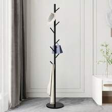 A  Nordic Style Tree Branch Floor Clothes Rack With Multiple Hooks, Suitable For Living Room And Entryway, For Organizing Bags, Hats, And Clothing. Available In Three Colors. - Black - View 2