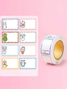 1pc Cartoon Pattern Label Stickers, Office Supplies Home Labels, Holiday & Birthday Gift Decorative Stickers - Multicolor - View 7