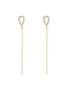 A Pair Of Elegant, Exquisite And Luxurious Sterling Silver Dripping Long Tassel Ear Wire Earrings Zirconia Earrings For Women And Girls Daily Wear Valentine's Day Gift