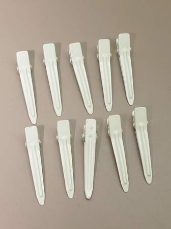 10pcs 4.5cm Glossy Macaron Color Pointed Tip Hair Clips For Women, Bangs & Side Hair, Handmade, Claw Clips, Hair Slide, Hair Barrettes, Hair Accessories