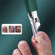 2Pcs/Set Anthropometric Thick Toenail Care Tool - Stainless Steel Precision Trimmer With Ultra-Sharp Beveled Edge, Safety Guard & Soft Grip, Elderly-Friendly Nail Beauty Kit, Ultra-Pointed 25° Nail Clippers, Ingrown Nail Clipper, Anti-Splash Nail - Teal Blue - View 4