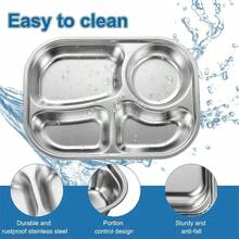 Contemporary Stainless Steel Plates - Reusable Kitchen Dishware, Multi-Purpose Serving Trays,Stainless Steel Plates, Dinner Plates, Kitchen Dining Set, Tableware, Meal Prep Plates, Kitchen Essentials, Dish Set, Serving Plates,Holiday Gift Guide 2025 , Gifts For Dad, Stocking Stuffer, Quiet Calm , Aesthetic , Kitchen Must Haves,Home Cooking , Modern Kitchen, Kitchen Gadgets, Household Essentials, Pantry Upgrade, Everyday Essentials , Practical Kitchen - 銀色 - 查看 6