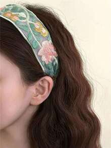 Women's Floral New Chinese Style Rose Embroidery Lace Headband, Retro Wide Headband, Valentine's Day Gift, Headband, Hair Tie, Hair Accessory, Hair Clip - Best Gift For Women!, Hairband, Hair Hoop - Multicolor - View 9