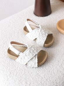 1 Pair Girls' Sandals, New Summer Kids Shoes, Little Girls' Princess Shoes, Soft Bottom Anti-Slip Beach Shoes, Toddler/Little Kid - Beige - View 5