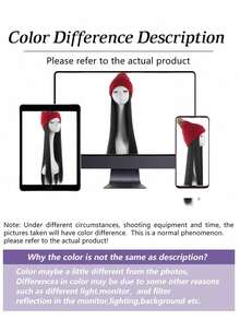 Long Straight Hat Wig, Synthetic Wig With Elastic Knitted Hat Wig - Wool Hat Wig, High Temperature Fiber, Natural Shape, Suitable For Daily Wear, Autumn And Winter Basic Warm Ski Hat - Black - View 6