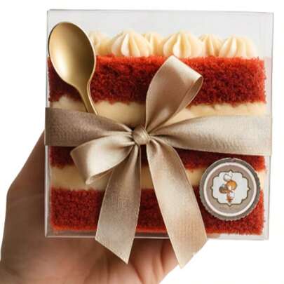 50 unidades - Embalagem Ref07 Acetato para Slice Cake, Fatia Bolo/Torta #Livre de BPA#Geladeira#Microondas