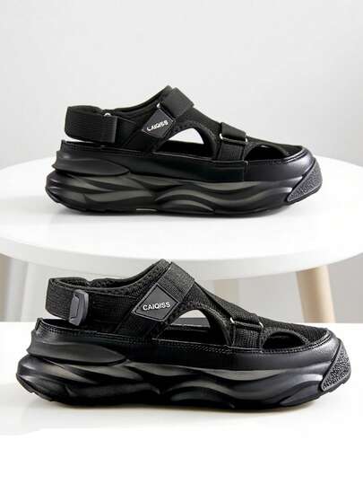 (Ensemble couple) Sandales pour hommes, chaussures décontracté d'extérieur, semelle souple confortable à semelle épaisse antidérapante, sangle réglable, chaussures d'été pour l'extérieur et la plage, chaussures de baignade