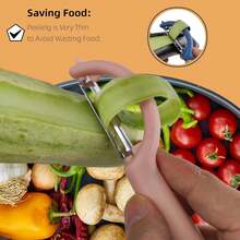Stainless Steel Vegetable Peeler - Ultra Sharp Blade For Potatoes, Carrots, Cucumbers & Fruits | Non-Slip Grip Kitchen Peeler With Y-Peeler Design, Easy Peel & Comfort Handle (Color May Vary) - Random - View 10