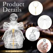 Bộ 24 chai nước thánh Công giáo, quà tặng rửa tội số lượng lớn thích hợp để tặng khách. Người Công giáo nhận được 6 chai nước thủy tinh, kèm theo 6 vòng tay thánh giá vàng, 6 túi vải organza trong suốt và 6 dải ruy băng, làm quà tặng cho đám cưới và lễ rửa tội tại nhà thờ (nơ ren, màu trắng). - Nhiều màu - Xem 4