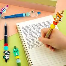 48pcs Random Colorful Beaded Ball Pen Silicone Bead Focus Bead DIY Pen Can Make Pen Creative Handicraft - 48 bút màu ngẫu nhiên - Xem 5