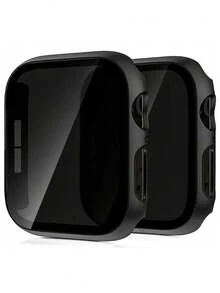 2片装黑色防窥隐私屏幕保护膜，超薄钢化玻璃，兼容 38/40/41/42/44/45/46/49mm，兼容 Series Ultra/SE/11/10/9/8/7/6/5/4/3/2/1，智能手表配件