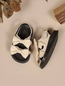 时尚休闲幼儿男女童罗马凉鞋，新款婴儿平底凉鞋，简约百搭舒适步行鞋 - 米色 - 查看 5