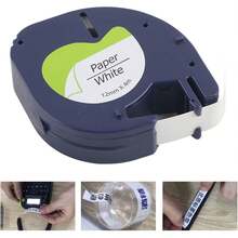 cinta de etiquetas Cinta Letra Tag Compatible Para Recambios De Reemplazo Letratag De Etiquetadoras De Papel Autoadhesivas, Impresoras En Negro Sobre, 0.5 Pulgadas X 13 - 1 - Ver 3