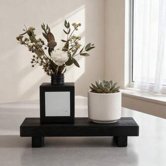 1 pieza Bandeja organizadora de encimera de baño de madera de 22X9cm, plato para jabón con diseño de rayas, soporte para velas, bandeja de exhibición para el hogar, para aperitivos, bebidas, sushi, bistec, postres, pasteles, pan, desayuno, té - Bandeja de madera para baño, bandeja de exhibición para cocina