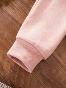 1pc Tween Girl Thermal Lined Hooded Sweatshirt, Warm Winter Youth Clothing, Suitable For Children, Autumn/Winter Long Sleeve Top, Y2K/Casual/Stylish/Daily/Streetwear/Holiday/School/Girly/Cute - Pink - View 7