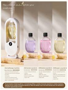 1 pieza Difusor de aroma automático y difusor de aceites esenciales, ambientador eléctrico para el hogar, montado en la pared/sobre la mesa, con luz nocturna de color, 5 modos de funcionamiento, adecuado para dormitorio, oficina, habitación de mascotas, decoración del hogar, eliminación de olores en el baño, gran regalo para mujeres. 6 aceites esenciales con fragancias disponibles (p. ej. lavanda, jazmín, Shangri-La, lirio, gardenia, etc.) - Blanco - Ver 27