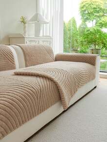 1 chiếc bọc ghế sofa kiểu Bohemian dày dặn, chất liệu nhung mềm mại, được chần bông tinh tế, chống trơn trượt, sử dụng được quanh năm, có thể giặt máy, thân thiện với thú cưng, vải lông cừu mềm mại - Lý tưởng cho phòng khách, phòng ngủ, văn phòng và trang trí nhà cửa. - Màu Khaki - Xem 5