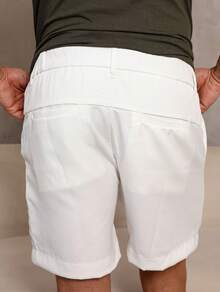 Men's Tailored Bermuda Shorts Kit, Preppy, Casual, Elegant - 白沙 - 查看 4