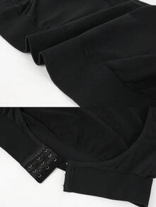 Women Upper Arm Shaper Compression Sleeve Top Short Sleeves Tops Slimming Shapewear Body Shaper Seamless Shaping Top Underwear Undershirts - Black - View 10