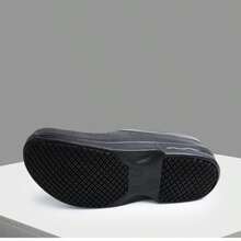 1 Pair Men's Black Casual Slip-On Work Shoes, Suitable For Kitchen, Hospital, Chef, Nursing, Comfortable Work Shoes, Unisex Medical Shoes - Black - View 5