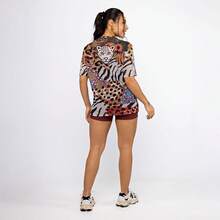 Women's Printed Tulle Blouse/Shirt, Lightweight And Stylish, Perfect For Layering, Fitness, And Modern Casual Looks. Oversized Shirt. - Quái thú - Xem 9