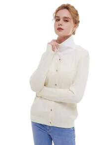 1pc Women Solid Sun Protection Casual Dickey Collar For Summer - White - View 7