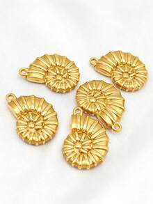 5 قطع من قلادة المجوهرات المعلقة بشكل صدفة البحر من الفولاذ المقاوم للصدأ، أشكال معلقة متنوعة، اكسسوارات قلادة وأقراط DIY - متعدد الألوان - مشاهدة 8