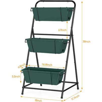 Grow More In Less Space! 3-Tier Vertical Garden Planter, Raised Bed With Drainage & Tray, Perfect For Herbs On Patio & Balcony