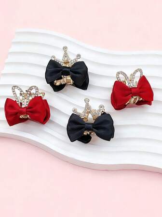 Nyårsröd rosettkrona i legering, liten hårspänne, nytt huvudbonad, håraccessoar