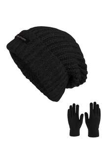 1 pieza o 2 piezas Gorro unisex con aplicaciones para otoño/invierno, gorro de punto grueso y cálido, versátil para uso diario, patinaje sobre hielo, esquí, etc. - Multicolor - Ver 6