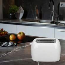 Tostadora de pan, tostadora eléctrica de dos ranuras, seis ajustes de tostado, funcionamiento automático, diseño portátil, apta para uso doméstico y en la oficina. - Blanco - Ver 11