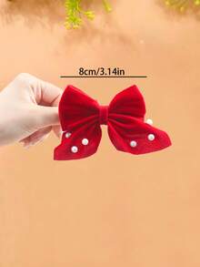 2/8/16pcs/Set Velvet Faux Pearl Bow Hair Clips Combo, Multi-Color Retro Luxury - Suitable For Girls And Women, Applicable For Daily Outings, Dates, Birthday Parties And Other Occasions, The Perfect Choice To Create A Retro Sweet Or Luxury Style, For Women, Women, Christmas Gifts, Gifts, Christmas - Multicolor - View 6