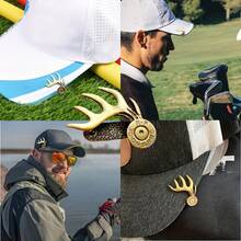1 Piece Durable Alloy Antler Hat Clip, Suitable Hunting And Outdoor Adventures - Adjustable Deer Design With Gold Embellishments, Fathers And Hunters (Father's Day, Birthday)
