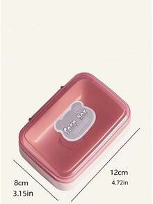 1pc Creative Flip Cover Soap Dish, Simple Transparent Plastic Draining Soap Box For Home, Dorm, Bathroom, Balcony - Multicolor - View 2