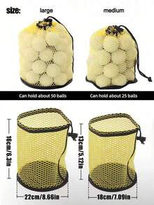 Polyester Golf Ball Aufbewahrungstasche mit Kordelzugverschluss - Mesh-Tasche Design für einfache Organisation - marineblau - Übersicht 5